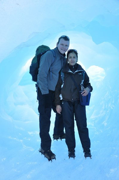 In an ice tunnel on the Perito Moreno Glacier