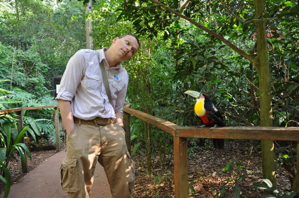kevin is speaking to a toucan