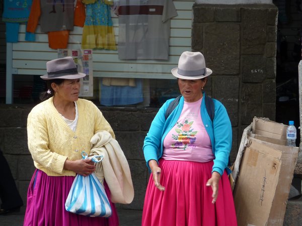 some of many ladies with the traditional hats