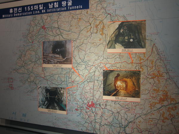 Large tunnels built by the North Koreans