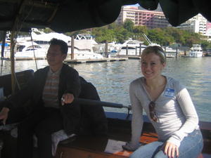 Melanie and our sampan captain