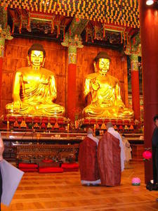 Some monks in prayer