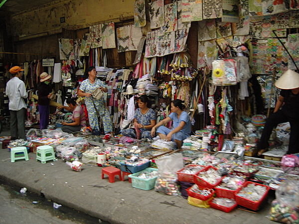 Local merchants selling what they can in Hanoi