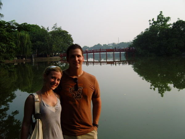 The Huc Bridge in Hoan Kiem Lake