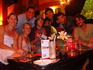 Having some drinks with most of the people we met on the HaLong Bay Tour