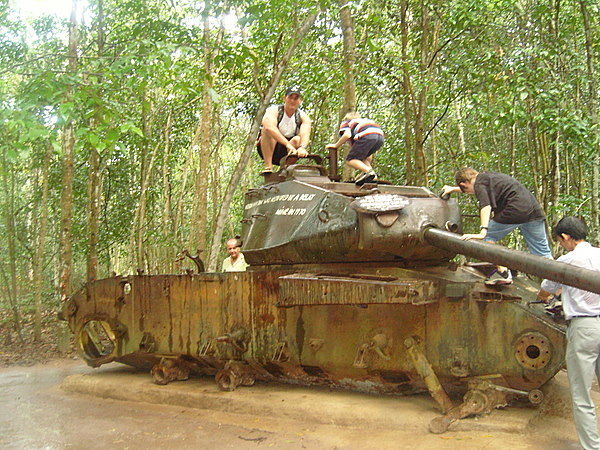 An American tank left-over from the war
