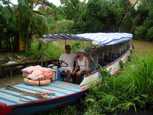 Our captain and his wife whom own the bungalow and toured us around the Mekong Delta