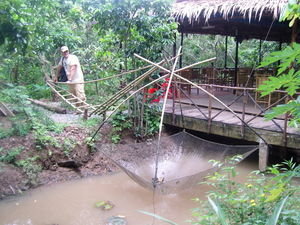 Traditional fishing net in the smaller creeks and rivers