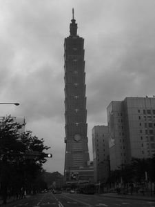 The Halloween version of Taipei 101....well maybe just the black and white version.