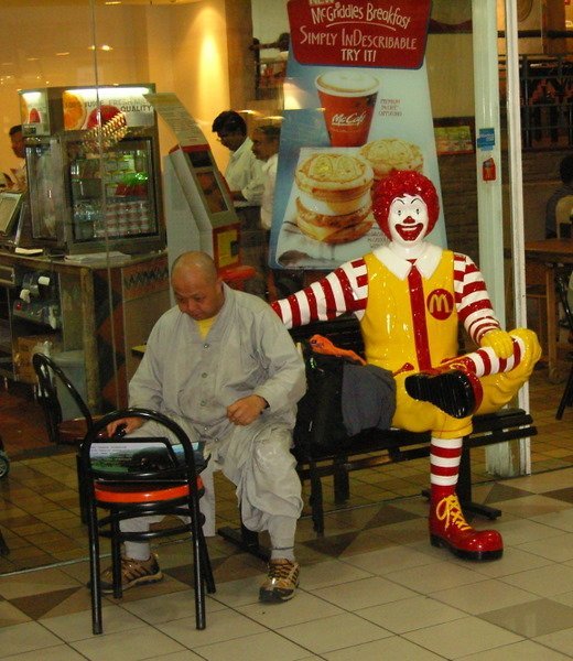 Ronald McDonald lovin a monk!