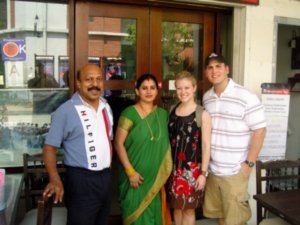 Patrick, Mrs. Anil (The owner of the Indian restuarant - Swaadhisht), and us.