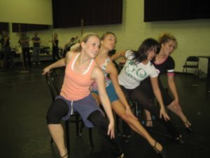 Rehearsing "Voulez Vous" from SHOWGIRL