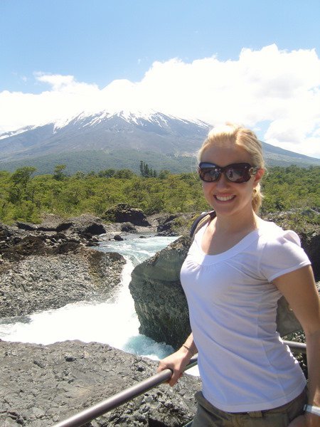 Mel in front of Osorno Volcano