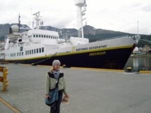 In front of the National Geographic ship...