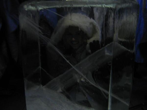 I stuck Melanie in a block of ice