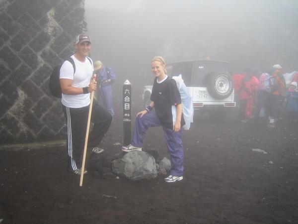 in the fog at the 6th station (7,841ft.)