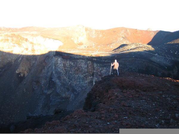 leaping into the crater