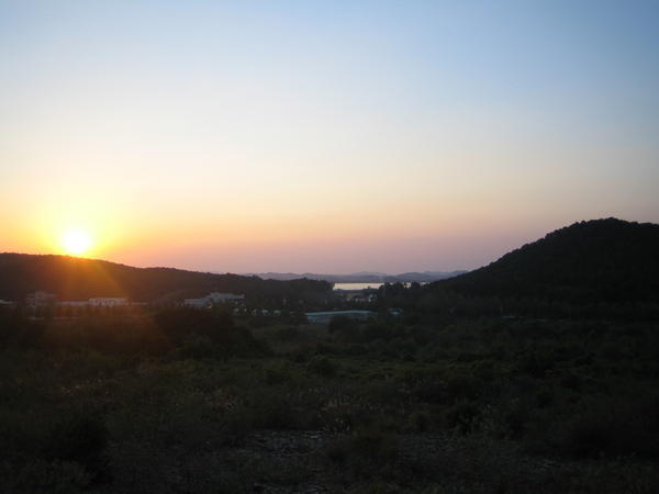 Sunset over Imjingang River and North Korea