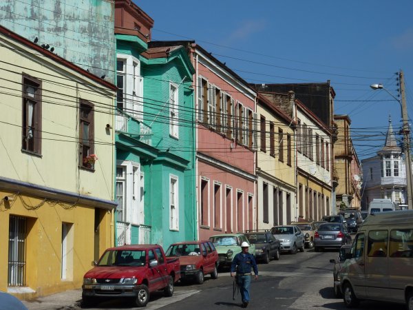 Schiefe Strasse in Valparaiso