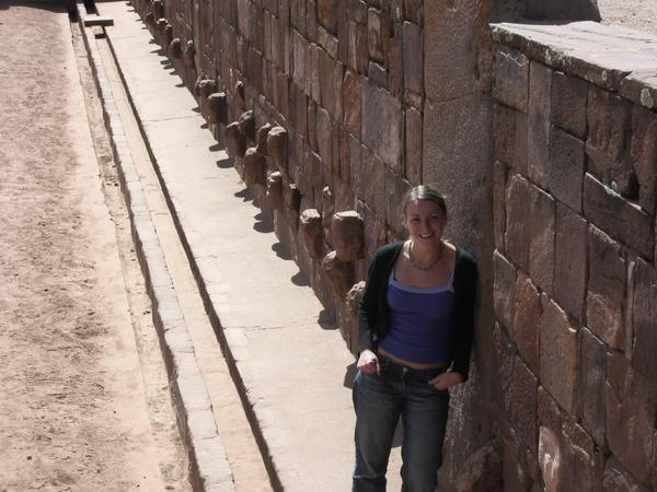 Cathy at Tiwanaku Ruins