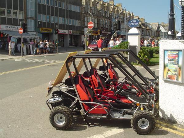 We also hire out three one seater dune buggy type things which are fully road legal and great fun to cruz around in