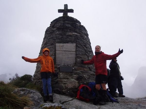 MacKinnon Memorial on top of MacKinnon pass
