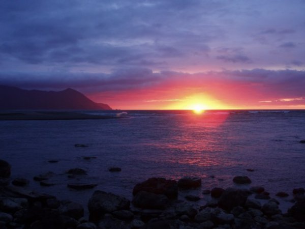 Martins Bay sunset, west coast Fiordland