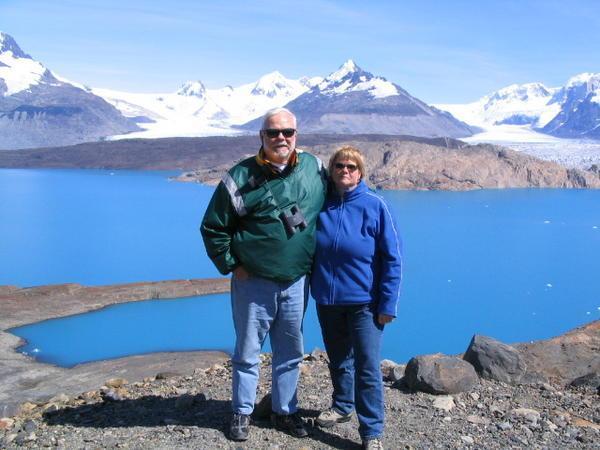 Don and Val in front of Upsala glacier