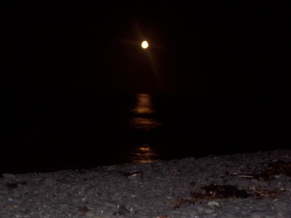 moon on the water...made me  miss santa cruz