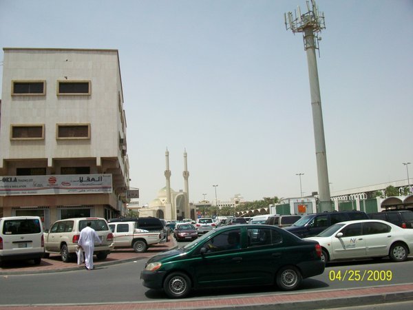 Dammam mosque in background