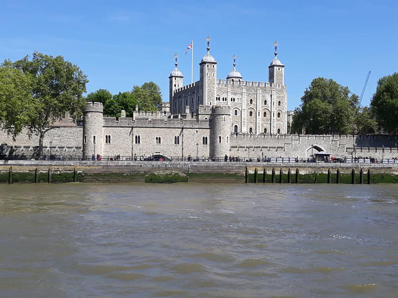 Tower of London from the ferry on the way to Greenwich