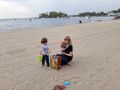 Rosanna, Connor and Logan at the Darian beach