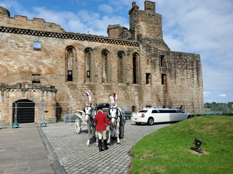 Linlithgow Palace with wedding in progress