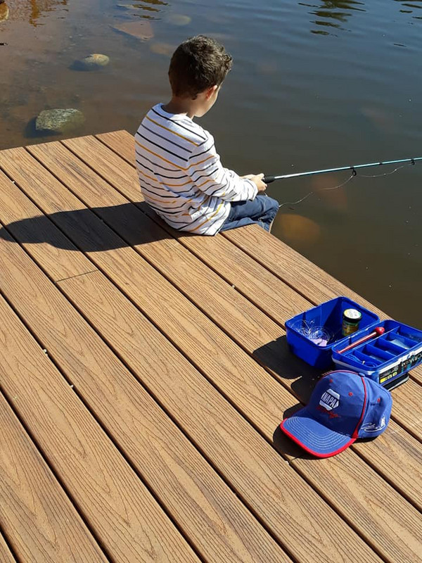 Liam fishing at Memorial Park