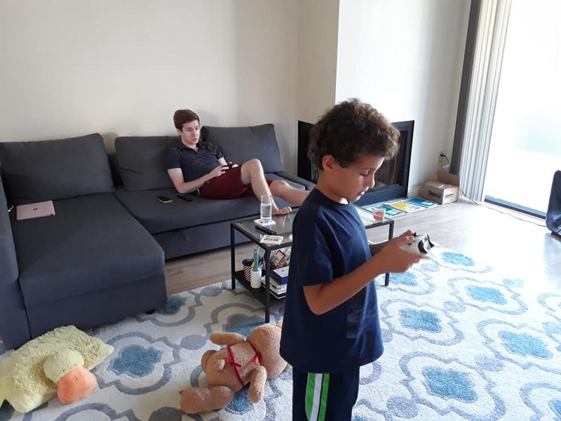 Liam and Will playing computer games