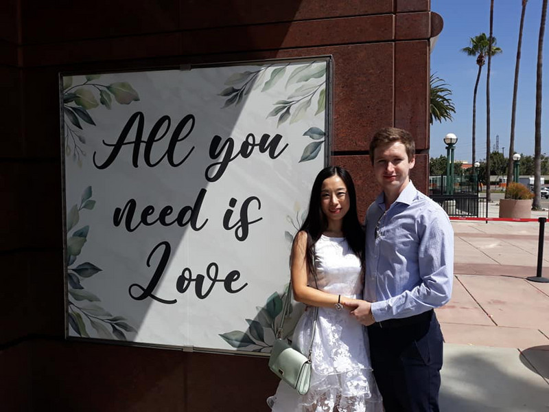 Mercy and Will at the Honda Center to get married