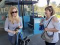 Rosanna and Linda at the San DIego Zoo about to board the gondola