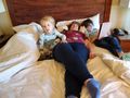 Logan and Connor snuggling with Grannie.