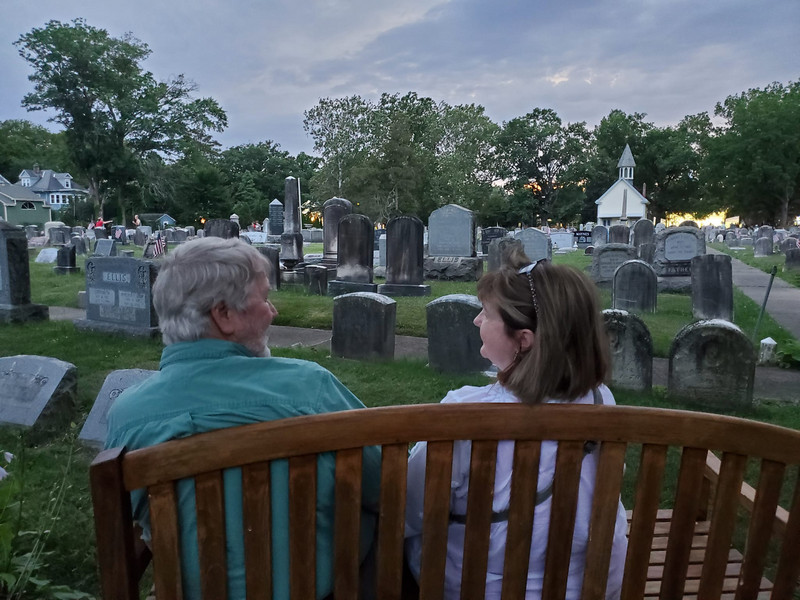 Bob and Linda in the Baptist cemetary waiting for fireworks