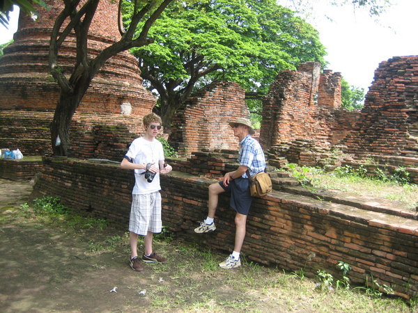Will & Mike relaxing @ Ayuthaya Grand Palace