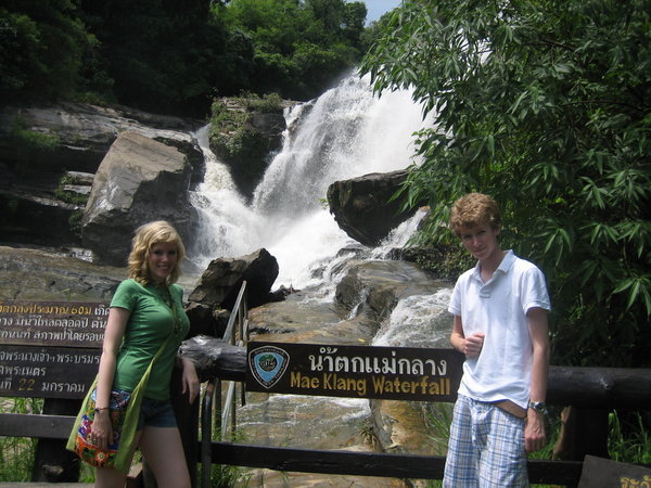 Rosanna & Will at Mae Klang Waterfalls at base of Doi Inthanon