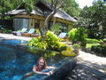 Tamara in infinity pool at Baan Talay Dao