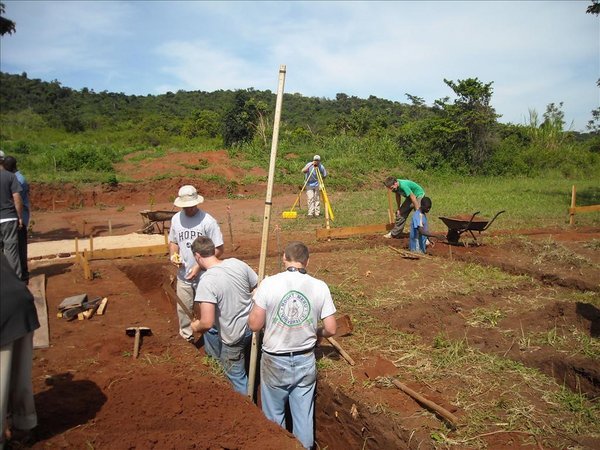 Diggin the footings for kitchen/dining facility for orphanage