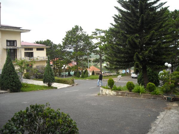 View from in front of main building towards girls dorm and driveway from entrance