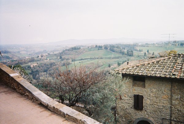 View of the Tuscan countryside from San Gimignano wall