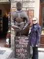 Tamara and her knight in rusty armor in Montepulciano