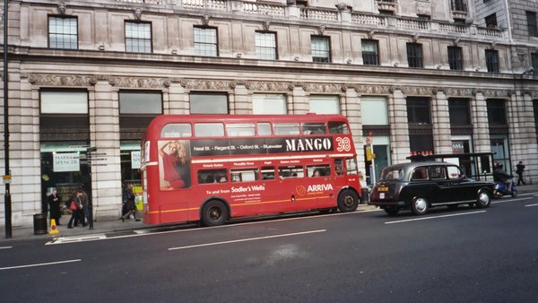 London bus and Taxi on Oxford Street