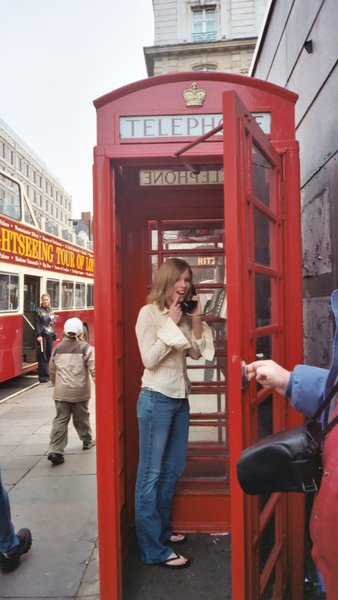 Rosanna in Red Telephone Box