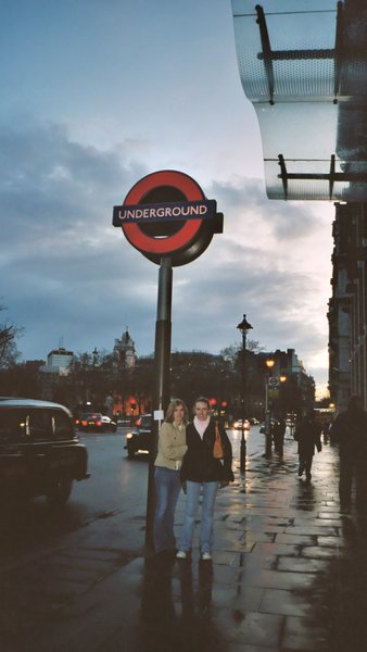 Rosanna and Tamara at Westminster Bridge Underground Station