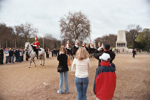 Tamara, Rosanna, and Will Watch Horse Guards on Parade
